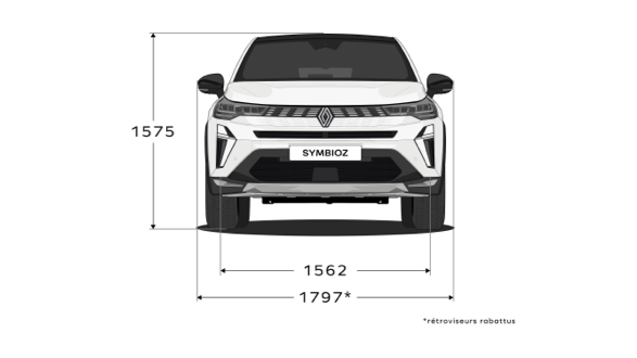 Renault Symbioz afmeting vooraanzicht