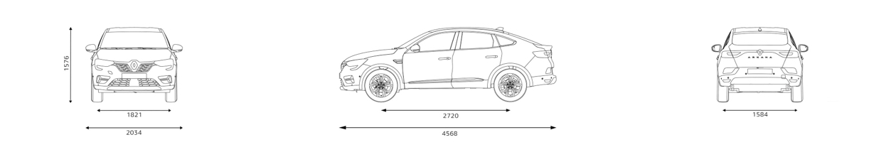 Renault Arkana afmetingen