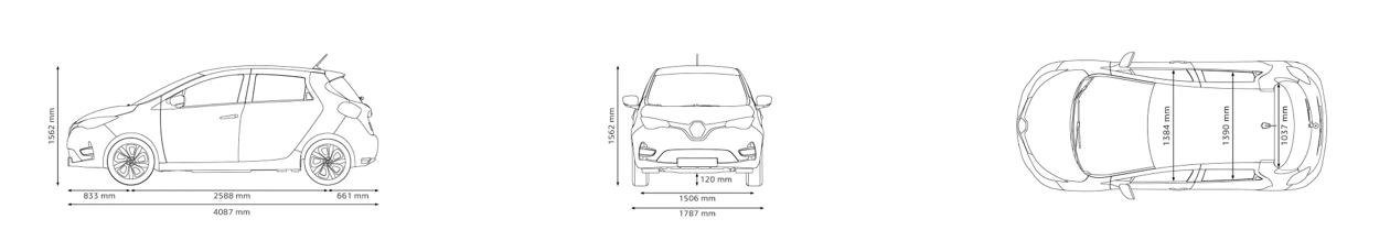 Renault Zoe afmeting