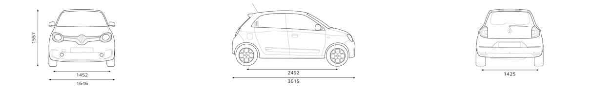 Renault Twingo Electric afmetingen